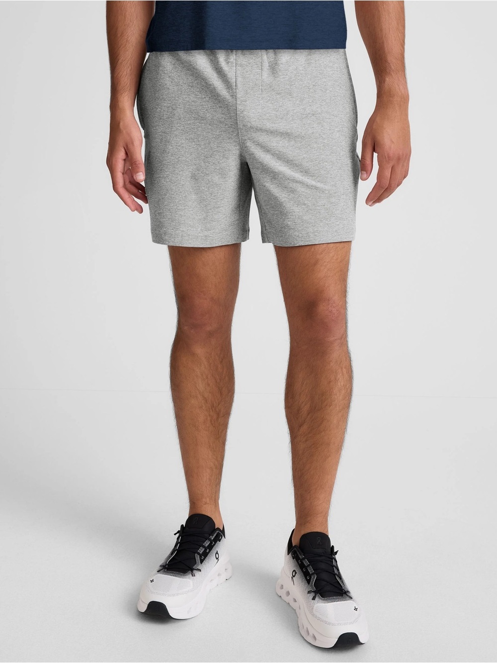 Mens Beyond Yoga Spacedye Unlimited 7” Inseam Shorts - Silver Mist Size Medium